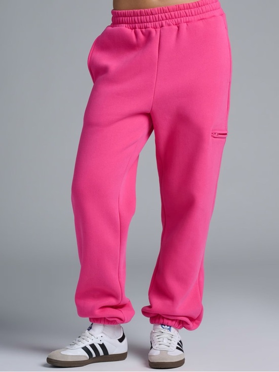 Comfrt Pants - Comfrt Airplane Mode Travel Sweatpants Jogger w Pockets Wlastic Waist Hot Pink M